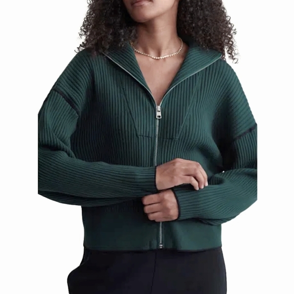 Varley Sweaters - Varley Carmen Ribbed Knit Full-zip Cardigan Sweater